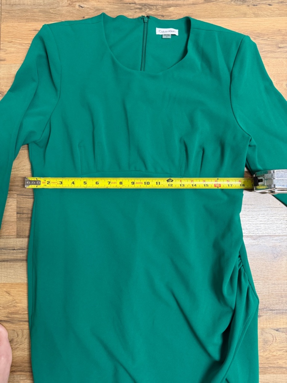 Calvin Klein Emerald Green 3/4 Sleeve Sheath Dress - Picture 3 of 4